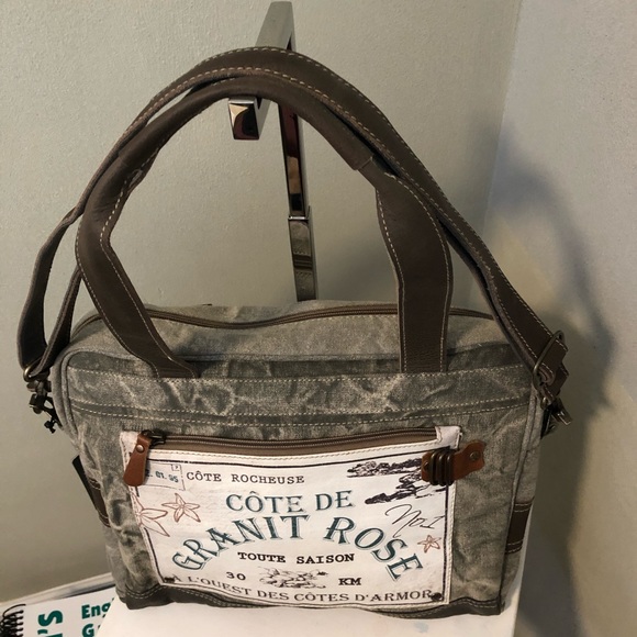 Vintage style work bag laptop tablet canvas E022 - Picture 6 of 7